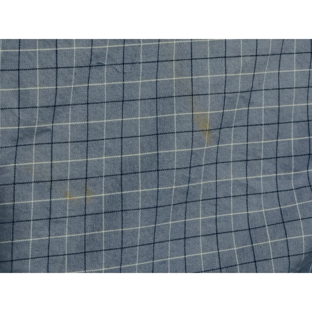 Vintage Polo Ralph Lauren Men Robe S M Blue Check‎ Piping Shawl Tie Cotton